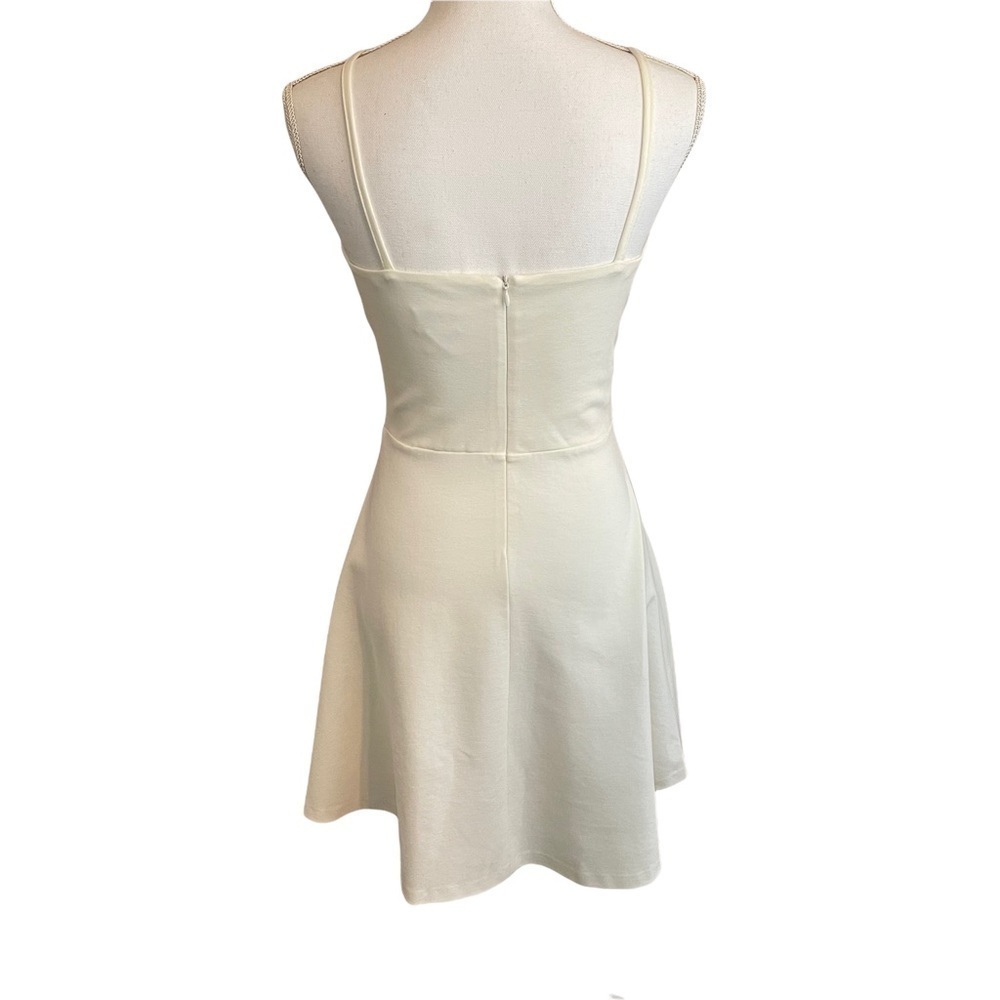 LOVE...ADY Creamy White Scallop Front Fit & Flare Skater Mini Dress. S - Picture 6 of 12